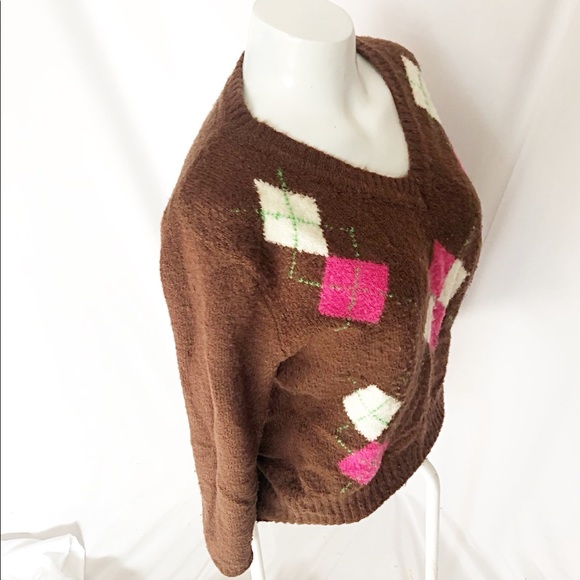 NADO - Brown + Free BLUE Argyle Mohair Sweater - Picture 5 of 8